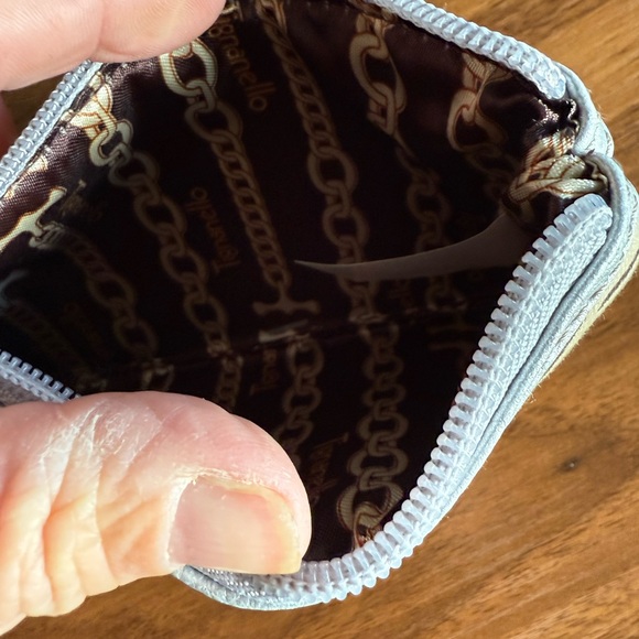 Tignanello Tan and Brown Wristlet with Logo silver leather trim - Picture 3 of 3